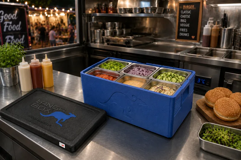 GN-Thermobox für Zutaten, Burger-Zutaten und Foodtruck-Einsatz